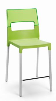 Бар стол с облегалка зелен